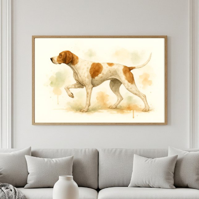 Affiche Elégante aquarelle anglaise Pointer Dog (Créateur téléchargé)