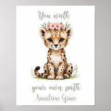 Elégante aquarelle Cheetah Girl's Nursery Custom