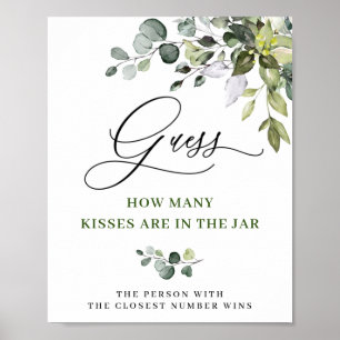 Affiche Elégante aquarelle Eucalyptus Fête des mariées Pos