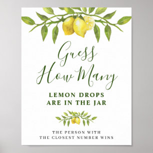 Affiche Elégante aquarelle Fête des mariées citron