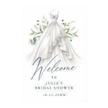 Elégante aquarelle Fête des mariées verte Bienvenu