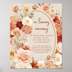 Affiche Elégante aquarelle jardin sauvage En mémoire d'amo
