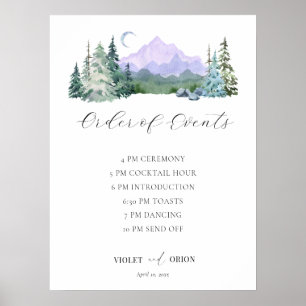 Affiche Elégante aquarelle Montagnes Mariage
