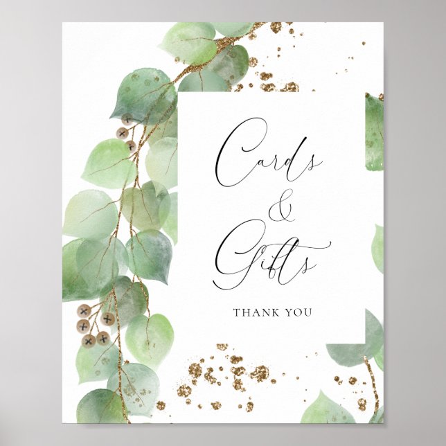 Affiche Elégante aquarelle Verdure Cartes de Mariage & Cad (Devant)