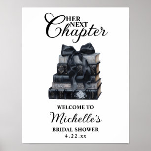 Affiche Élégante Baby Shower sur le thème du livre gothiqu