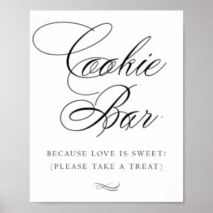 Affiche Élégante barre de cookies Calligraphie noire Tab