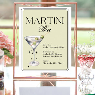 Affiche Élégante barre de Martini chic