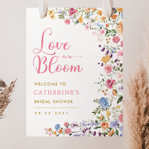 Affiche Élégante Bienvenue de Fête de Fiançailles de Fleur
