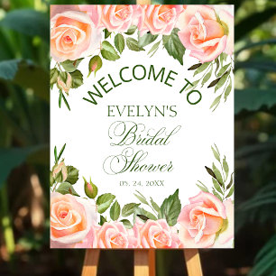 Affiche Élégante Bienvenue de semeur de mariage de roses r