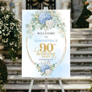 Affiche Élégante Bienvenue pour les 90 ans de naissance aq