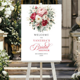 Affiche Élégante Bienvenue pour une Fête de Mariage Floral