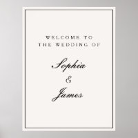 Élégante calligraphie Black Frame Welcome Mariage