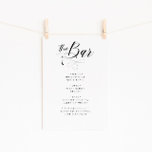 Affiche Élégante calligraphie Classic Mariage Bar Menu<br><div class="desc">Élégante calligraphie Classic Mariage Bar Menu</div>