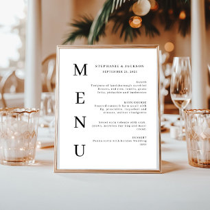 Affiche Élégante calligraphie Classic Mariage Bar Menu