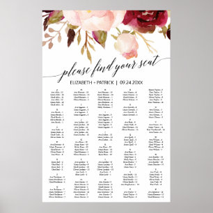 Affiche Élégante calligraphie noire Armature florale