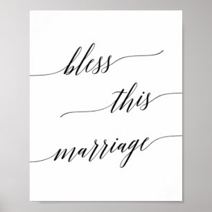 Affiche Élégante calligraphie noire Bénissez ce signe de m