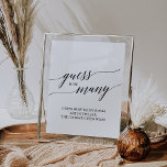 Affiche Élégante Calligraphie Noire Devine Combien De Bais<br><div class="desc">Cette élégante calligraphie noire devine combien de baisers poster est une activité amusante pour une douche nuptiale d'automne. Remplissez un bocal avec Hersey's Kisses et demandez à vos invités de deviner combien de bonbons sont dans le bocal. La réponse la plus proche gagne un prix ! Le design bleu présente...</div>