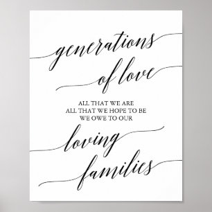 Affiche Élégante calligraphie noire Générations de signes