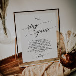 Affiche Élégante calligraphie noire Le Jeu de Bague<br><div class="desc">Cette élégante calligraphie noire le panneau de jeu est parfait pour un wedding shower simple. Le design neutre présente une enseigne minimaliste décorée avec une typographie romantique et fantaisiste.</div>