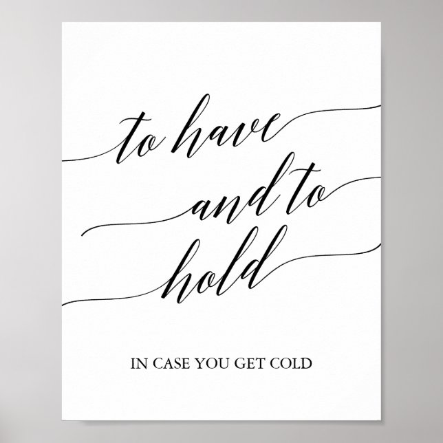 Affiche Élégante calligraphie noire pour avoir et tenir un (Devant)
