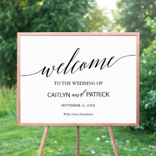 Affiche Élégante calligraphie noire Signal Mariage de bien