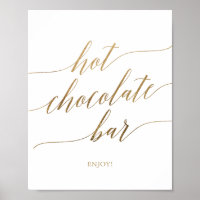 Élégante calligraphie or Barre de chocolat chaud S