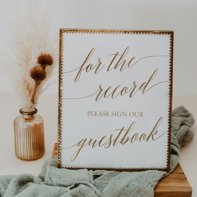 Affiche Élégante Calligraphie Or Pour Le Signe Enregistrem (Créateur téléchargé)