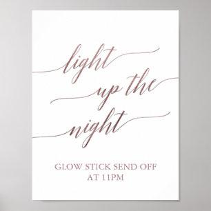 Affiche Élégante Calligraphie Or Rose Illuminer La Nuit