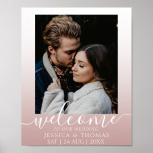 Affiche Élégante calligraphie Photo Rose Gold Mariage Post