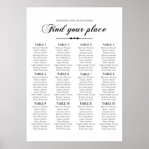 Affiche Elégante calligraphie script mariage
