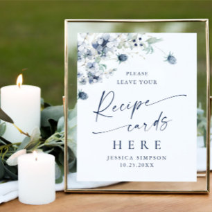 Affiche Élégante Carte de recettes de feuillage hivernal i