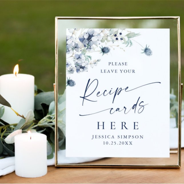 Affiche Élégante Carte de recettes de feuillage hivernal i (Créateur téléchargé)