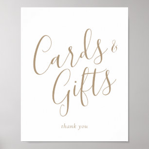 Affiche Élégante carte or et cadeau Signal