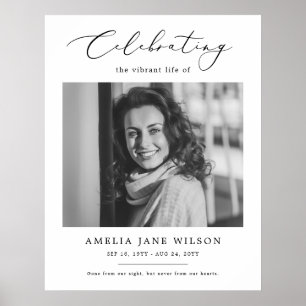 Affiche Élégante Célébration De La Vie Photo Funérailles M