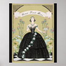 Élégante Dame Gothique Victorienne Roses Blanches