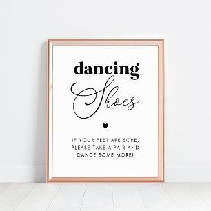 Affiche Élégante danse Chaussures Coeur Mariage Faveur Sig