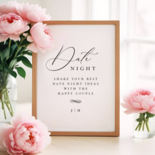 Affiche Élégante Date Idées de nuit Signe d'activité