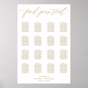Affiche élégante de plan de table de mariage moder