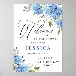 Affiche Élégante douche de mariée au chèvrefeuille eucalyp