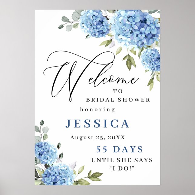Affiche Élégante douche de mariée au chèvrefeuille eucalyp (Devant)