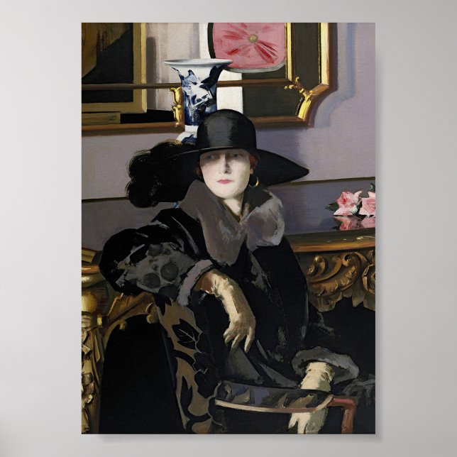 Affiche Elégante femme Portrait Vintage Wall Art (Devant)