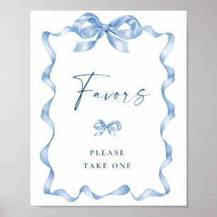 Affiche Elégante Fête des mariées bleu Dusty main tirée Bo