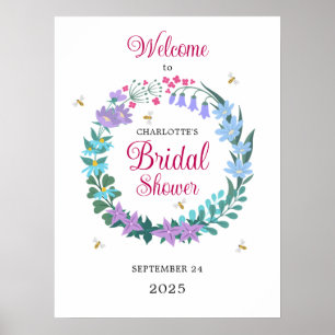 Affiche Elégante Fête des mariées Fleurs sauvages Garland