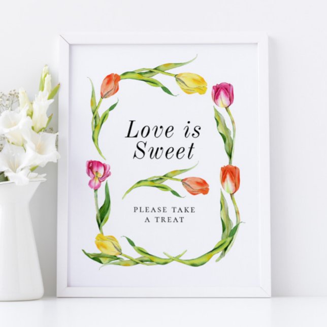 Affiche Élégante Fête des mariées Tulipe de Printemps Favo (Créateur téléchargé)