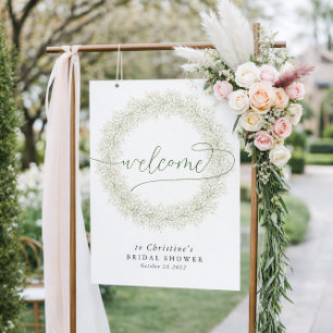 Affiche Elégante Fleur Blanche Classique de Mariage en Dou