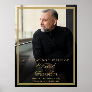 Affiche Élégante Frontière Or Célébration De La Vie Symbol