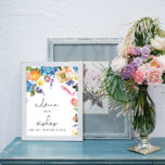 Affiche Élégante Hydrangée Bleue Conseils & Souhaits Affic<br><div class="desc">Elégant Blue Hydrangea Conseils & Souhaits affiche Signe. Éléments correspondants disponibles.</div>