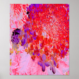 Affiche Élégante Hydrangée violette et orange Limelight