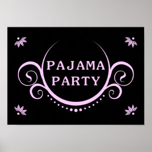 Affiche élégante invitation à la fête du pyjama
