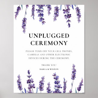 Affiche Élégante lavande florale Cérémonie mariage débranc